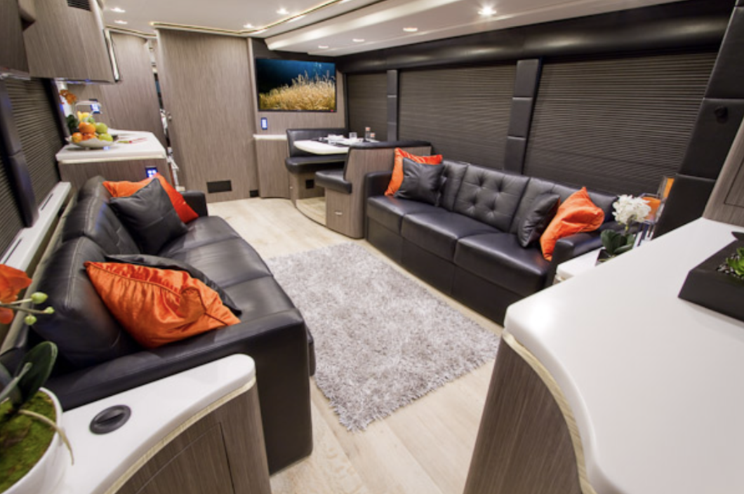 Inside of Tour Bus